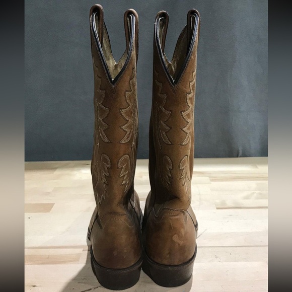 Dan Post Vintage Brown Leather Western Cowboy Boots - Picture 2 of 5